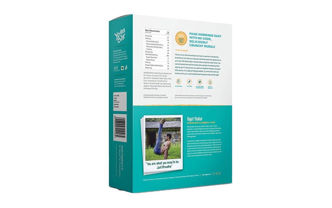 Yoga Bar Muesli+ Almond+Quinoa Crunch    Box  400 grams
